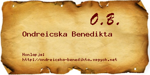 Ondreicska Benedikta névjegykártya